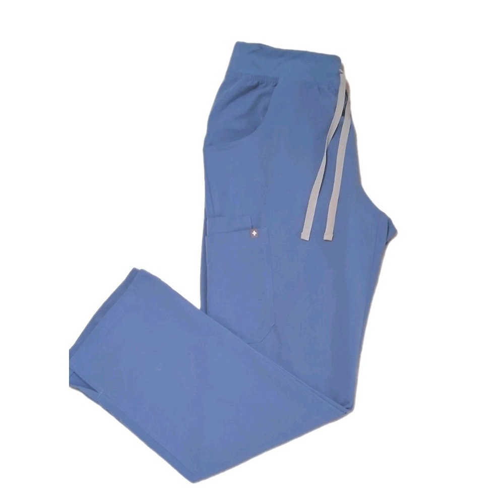 Figs Zamora Cargo Scrubs Pants Womens M Ceil Blue Bottom Medical PO#6202
